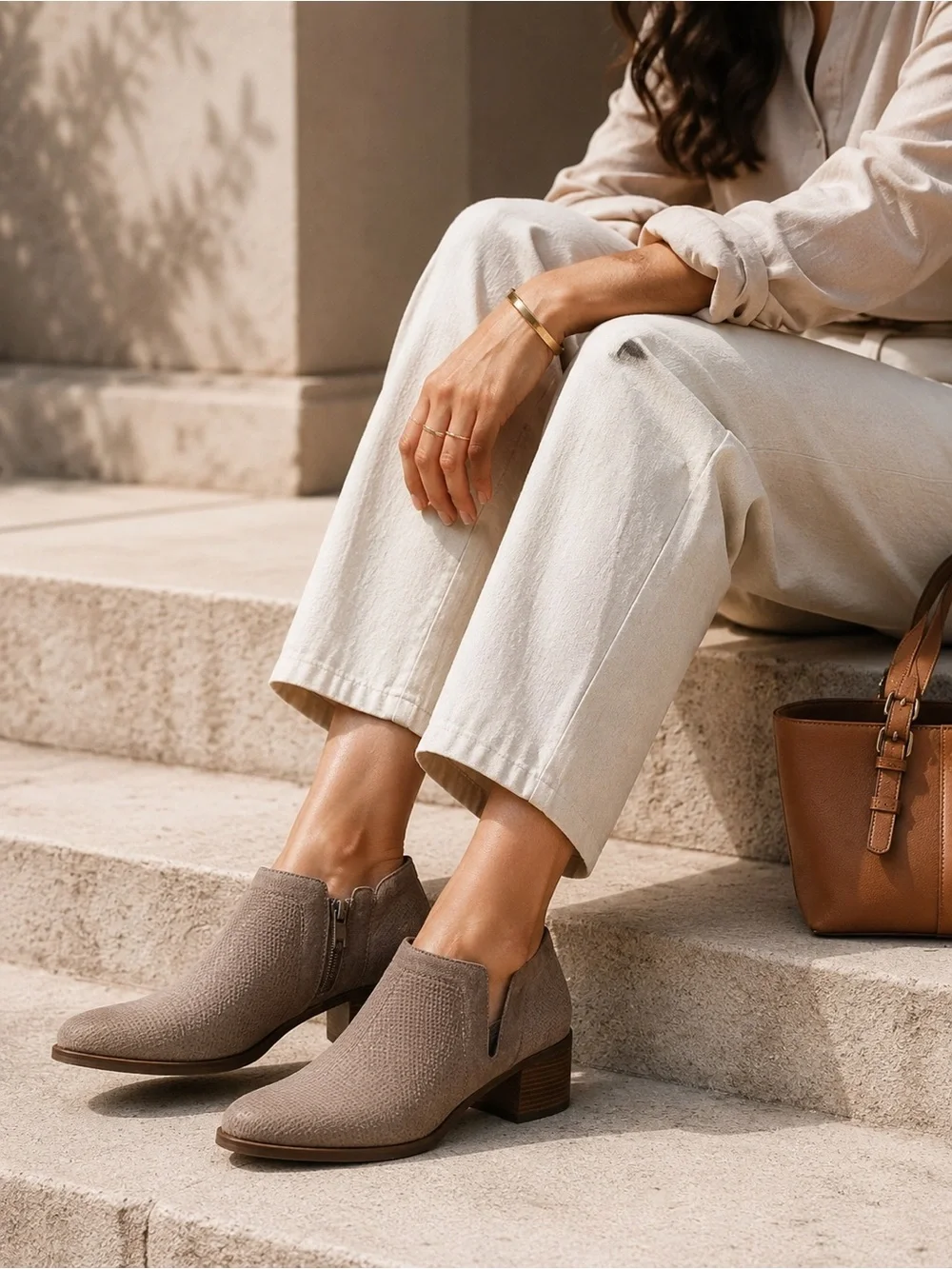 🤠 Lucky Brand Ponic Suede Western Ankle Booties - Titanium Grey (Size 6.5, NIB) - Picture 12 of 12